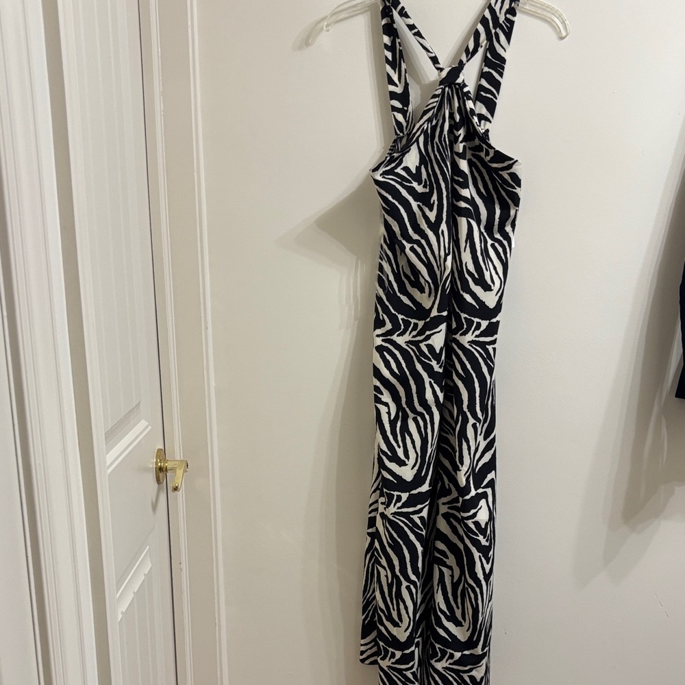 Chic Zebra Print Backless Dress
